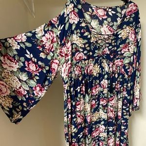 Navy Floral Dress